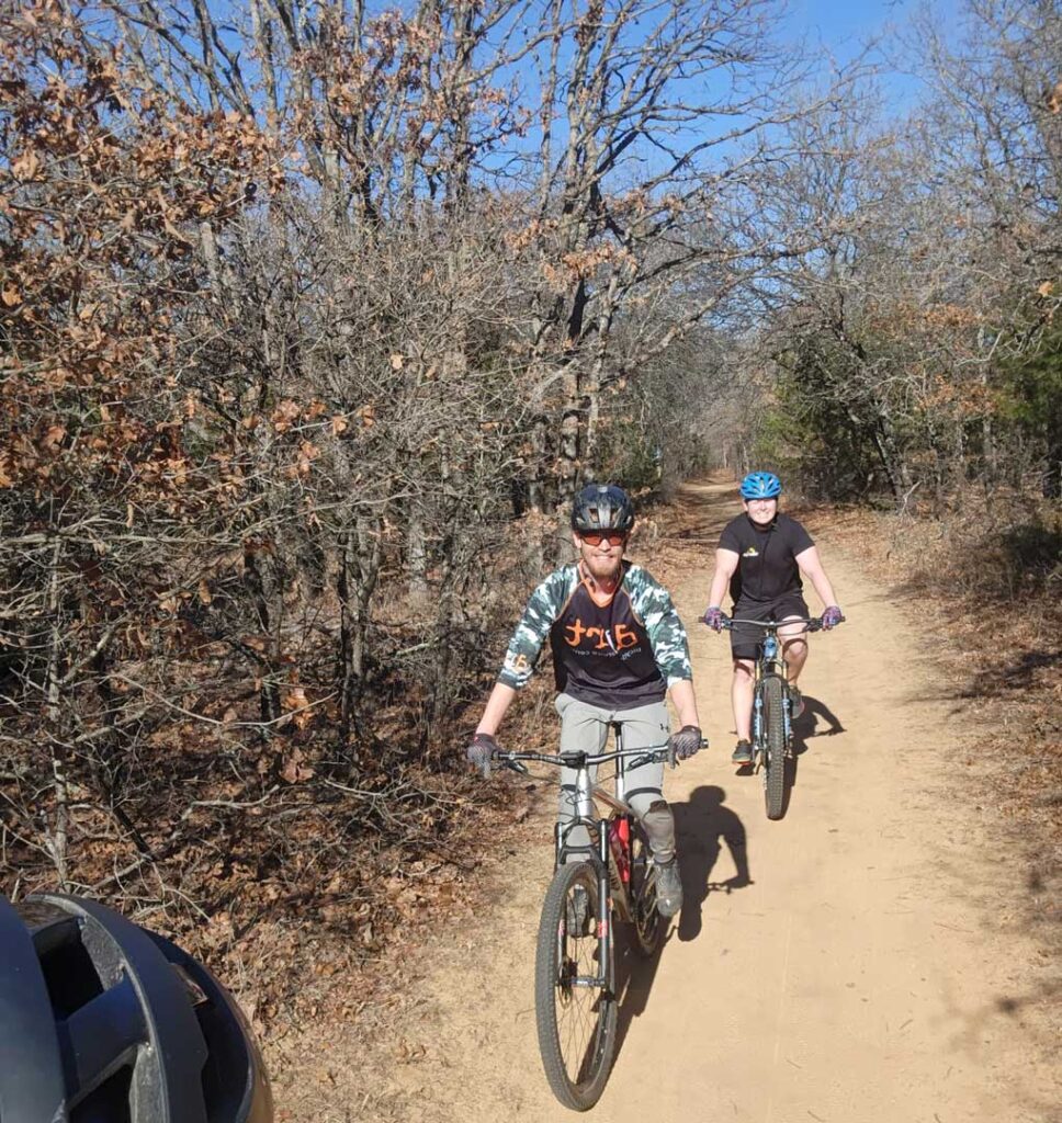 riding bikes on the trail